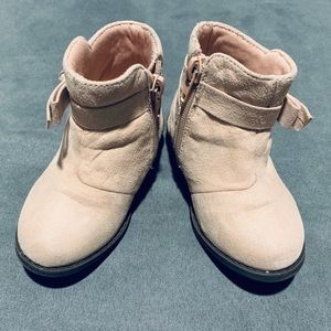 Pink Faux Suede Booties